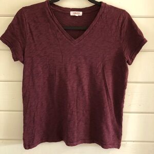 EUC GOLDIE LEWINTER LUXURY TEES Signature Slub Boy Neck Tee Size Small V Neck